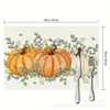 Temu Tapete de Mesa Decorativo de Outono para Ação de Graças Estampa de Abóbora Utensílios de Mesa Tapete Isolante Simples Versátil Tapete de Jantar Ocidental Ação de Graças