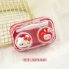 Estuche para Lentes de Contacto, Lindo Estuche de Gato Manzana para Lentes de Contacto, Caja de Cuidado Compacta Portátil, Caja Compañera de Dibujos Animados a Prueba de Fugas