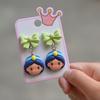 Brincos de princesa de jóias fofas dos desenhos animados Orelha de bebê pendurada Jóias Brincos de orelha infantil Brincos de orelha indolor