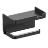 Caja de Pañuelos Montada en Pared para Baño Inodoro Cocina Caja de Almacenamiento Sin Taladro Doble Capa Hotel Estante para Papel Higiénico Pañuelos Faciales