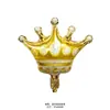Nuevo globo de aluminio con forma de corona dorada para fiesta de cumpleaños de bebé, decoración flotante para el aire, globo de película de aluminio con forma de corona, venta al por mayor
