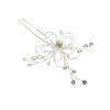 Pente de Cabelo Flor com Contas Brancas Garfo de Cabelo conjunto Contas Japonesas Acessórios de Cabelo de Noiva Disco de Fio para Penteado Acessórios de Cabelo