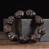 Pulseras de los Dieciocho Arhat talladas finamente por Cheng Guibao, hechas de material antiguo de madera de agar, cuentas budistas y juguetes culturales, Pulseras para Hombres y Mujeres
