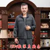 Traje Esportivo para Meia-Idade e Idosos Masculino Duas Peças para Corrida Meia-Idade Gola Alta Casual Absorvente de Suor Respirável Manga Longa Traje de Pai