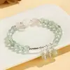 Pulsera de Perlas de Agua Dulce Cristal Rosa Mariposa con Cuentas para Mujer, Pulsera Única de Piedra de Uva Azetulita Amarilla al por Mayor