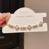 Pulsera de Flor de Zirconia Bañada en Oro Real de 18 Quilates Estilo Lujo Ligero, Pulsera de Alta Gama y Elegante, Joyería de Mano Moderna, Exquisita y Versátil