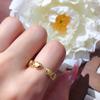Exquisito Anillo de Corazón Versátil para Mujer, Elegante y Moderno Anillo Abierto Cepillado, Tendencia Anillo de Dedo Índice Nicho Estilo Ins