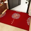Novo tapete de boas-vindas festivo chinês para porta de entrada tapete de chão para porta de entrada tapete externo vermelho tapete com caractere de bênção para inauguração de casa