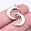 Colgante Conector Sol, Luna, Estrellas y Luna de Exportación Antigua de Plata 19x13mm 1.1g Más Vendido