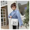 Bolsa de Lona de Osito Lindo para Mujer Estudiante Bolso de Mano para Clase Bolso Cruzado Pequeño Simple Fresco Diario Transfronterizo