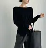 Top de malha de lã com design único de cintura cruzada para mulheres, adequado tanto para usar por baixo quanto por cima.