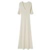 Vestido Elegante e Sofisticado Simples de Manga Curta para Mulheres, Novo Estilo Verão 2025, Acinturado, Emagrecendo, Casual com Botões, Linha A Longo