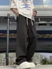 Pantalones Deportivos de Baloncesto Grises para Primavera y Otoño Estilo Hong Kong para Hombre Pierna Recta Marca de Tendencia Pierna Ancha Holgada Casual Micro Acampanados Pantalones Largos
