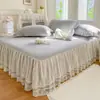 Colcha de Princesa Estilo Saia de Cama Peça Única Borda de Renda Europeia 1,5m 1,8x2,0 metros 2,2 Cobertura de Cama Capa Protetora Antiderrapante