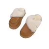 Botas de Nieve de Suela Gruesa Pantuflas de Piel para Mujer de Exterior de Punta Cerrada Medias Pantuflas 2026 Nuevas Pantuflas de Algodón Felpudo Slip-on de Invierno