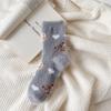 Meias Femininas de Cano Médio com Forro de Lã, Meias Engrossadas para Gestantes, Veludo de Visão, Quentes para Outono e Inverno, Meias para Dormir em Casa, Macias e Confortáveis