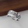 Anel de gato da sorte para mulheres, nicho de alto nível, sentido, palavras auspiciosas, moeda, abertura larga, anel ajustável, estilo chinês, anel de dedo para comida