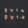Moda Coreana Transfronteriza Micro-incrustada Colorida Hao Shi Serie Princesa Aleación de Titanio Arete de Uña para Mujer Diseño Nicho Perforación Joyería