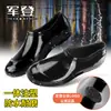 Zapatos casuales versátiles negros impermeables de corte bajo estilo coreano moda universal suela blanda de moda para mediana edad y ancianos