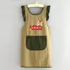 Delantal Impermeable de Manga Larga para Año Nuevo, Cocina, Uso Doméstico, Catering, Ropa de Trabajo, Delantal Anti-Manchas con Texto Impreso