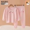Conjunto de Roupa Íntima Térmica de Algodão para Meninas, Blusas e Calças Térmicas de Outono, Calças Térmicas de Bebê Sem Costura Escovadas, Roupa Térmica de Algodão Justa para Outono e Inverno