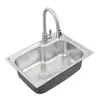 Fregadero de Cocina para el Hogar de Acero Inoxidable Personalizado Transfronterizo de una Pieza Elástico Grande de una Sola Cubeta Espesado para Lavar Verduras