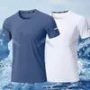 Camiseta de Seda de Hielo para Hombre de Manga Corta 2026 Nueva Verano Deportiva de Secado Rápido Transpirable de Media Manga Camiseta para Hombre Holgada Ropa de Secado Rápido