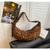 Comercio Exterior Transfronterizo Nueva Moda Estampado de Leopardo Bolso Croissant Gran Capacidad Casual Retro Bolso Dumpling Bolso de Hombro Cruzado para Mujer