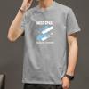 Verano Nueva Letra Cuello Redondo Manga Corta Camiseta Camiseta de Hombre Moda Corta Trendy Versátil Tops Casuales Camiseta de Hombre