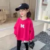 Sudadera Nueva para Niñas 2026 para Primavera y Otoño, Top de Manga Larga para Bebés Niñas, Color Sólido, Elegante, Corte Holgado, Versátil, Moderno para Niños Mayores