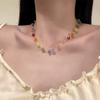 Collar Coreano de Cristal Diseño de Nicho Dulce y Sencillo Hilo de Pescar Transparente Cadena para Clavícula Gota de Agua Primavera/Verano 2026 Dopamina