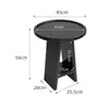 Mesa Auxiliar Redonda de Hierro Forjado Negro para Sofá, Mesa de Noche, Mesa de Esquina para Sala de Estar, Mesa de Café Redonda Minimalista Moderna