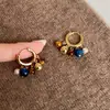 Pendientes Franceses Retro con Borla de Piedra Ojo de Tigre Pendientes de Lujo Ligero de Gama Alta Pendientes de Personalidad de Moda con Temperamento Venta al por Mayor