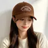 Nueva Gorra de Béisbol Retro Americana para Estudiantes Femeninas Sombrero Versátil para Adelgazar la Cara Bordado de Letras Corona Redonda Gorra Casual con Visera