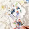 Paquete de Pegatinas Fantasma Oscuro Transfronterizo: Serie de Flores que Capturan la Luz Decoración de Diario con Temática Floral Divertida Material Pegatinas, 20 Hojas