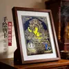 Tangka Nepalesa Premium Pintado a Mano Estatua de Buda Tara Verde y Estatua de Manjushri Pintura Adorno de Decoración para Escritorio