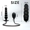 Tapón anal inflable de cinco cuentas para mujeres, alargado, con una anilla para tirar en la parte posterior, para hombres, dilatador anal, SM, expansible, expansor anal, juguetes sexuales