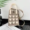 Bolsa de Teléfono Móvil para Guardar, Bolso Cruzado para Mujer, Bolso de Punto Dulce, Bolso de Punto, Bolsa de Regalo, Bolso Dulce Estilo Coreano