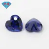 Huagang Gems Lado Derecho Agujero Único Forma de Corazón 34 # Corindón Azul Piedra Suelta Venta al por Mayor, Zafiro Azul Sintético No. 34