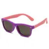 S8002 Óculos de Sol de Silicone Infantis Óculos de Sol de Unha de Arroz de Silicone Óculos de Sol com Combinação de Cores Polarizados para Meninos e Meninas