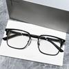 Gafas de Media Montura Negras Mate para Prescripción, Tecnológicas, Geniales, Estilo Juvenil, Luz Antiazul, Protección Ocular, Lentes Transparentes, Elegantes Gafas de Prescripción B