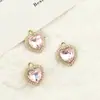 Colgante Charm Corazón Cortado a Láser con Incrustaciones de Metal y Pedrería Materiales para Pulsera Collar Pendiente Hechos a Mano Adornos