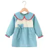 Vestido fofo de princesa comprimento médio impermeável anti-incrustante Veludo cristal veludo cotelê macacão de bebê estilo coreano vestido infantil Macacão