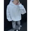 Cleanfit Sudadera con Capucha Patchwork Desestructurada para Hombre Primavera Otoño Marca de Moda Versátil Holgada Casual Manga Larga Sudadera con Capucha Top