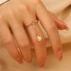Moda Europea y Americana Retro Anillo Abierto Sol y Luna para Mujer Lujo Ligero Sentido de Gama Alta Nicho Ojos de Garra de Gato Anillo de Tortuga Estrella de Mar