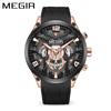 Reloj de pulsera MEGIR para hombre, nuevo, con correa de silicona, multifuncional, creativo, de moda, deportivo, venta al por mayor