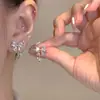 Qingqing Zijin "Clip para Oreja de Temperamento Suave Sin Agujeros en las Orejas Diseño de Nicho Femenino Pendientes Versátiles Antiguos Estilo Retro Chino