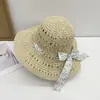 Sombrero de Paja de Ganchillo Hueco de Verano Cinta de Flor Verde Pequeña Sombrero de Paja Hecho a Mano Sombrero de Sol Casual para Vacaciones para Mujeres Plegable