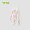 Pantalones largos de otoño estilo A para bebés y niños pequeños, de cintura alta que protegen la barriga, lindos pantalones de algodón puro para bebés, ropa de casa y pijamas de otoño e invierno