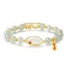 Pulsera de Arroz Anual de Plata Esterlina S925 para Mujer Nuevo Estilo Chino Estilo Nacional Pulsera de Jade Hetian Sensación de Alta Calidad Regalo de Año Nuevo Cumpleaños